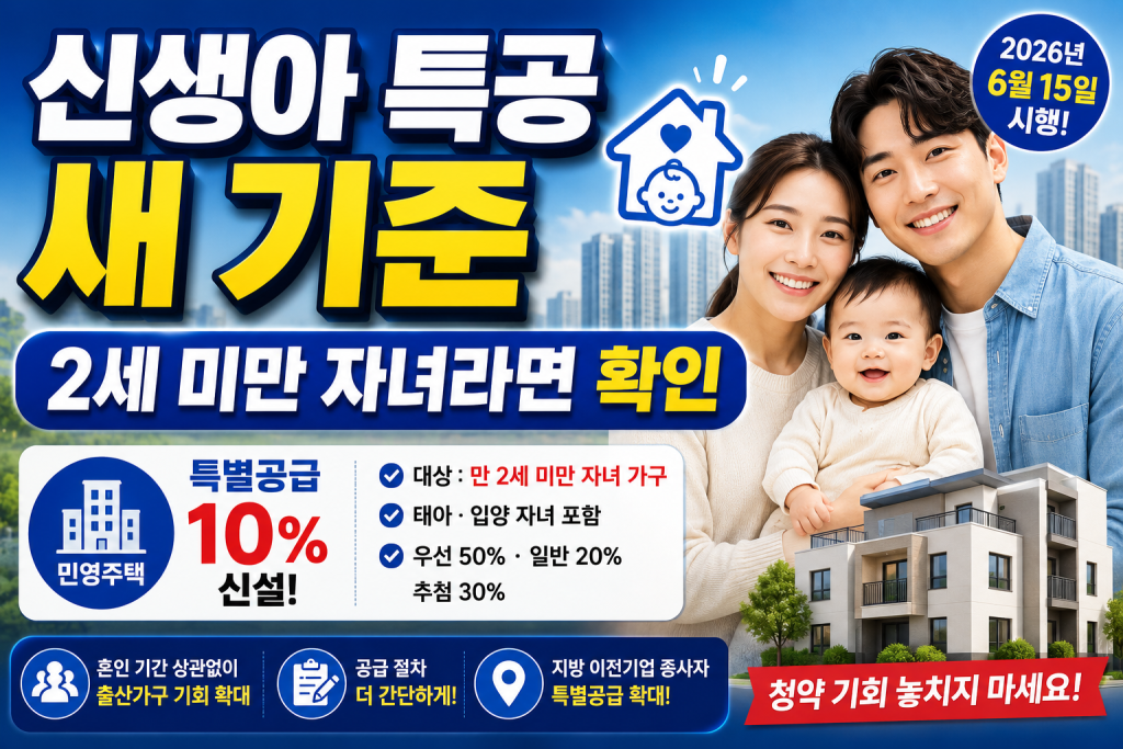 민영주택 신생아 특별공급 핵심 정리
