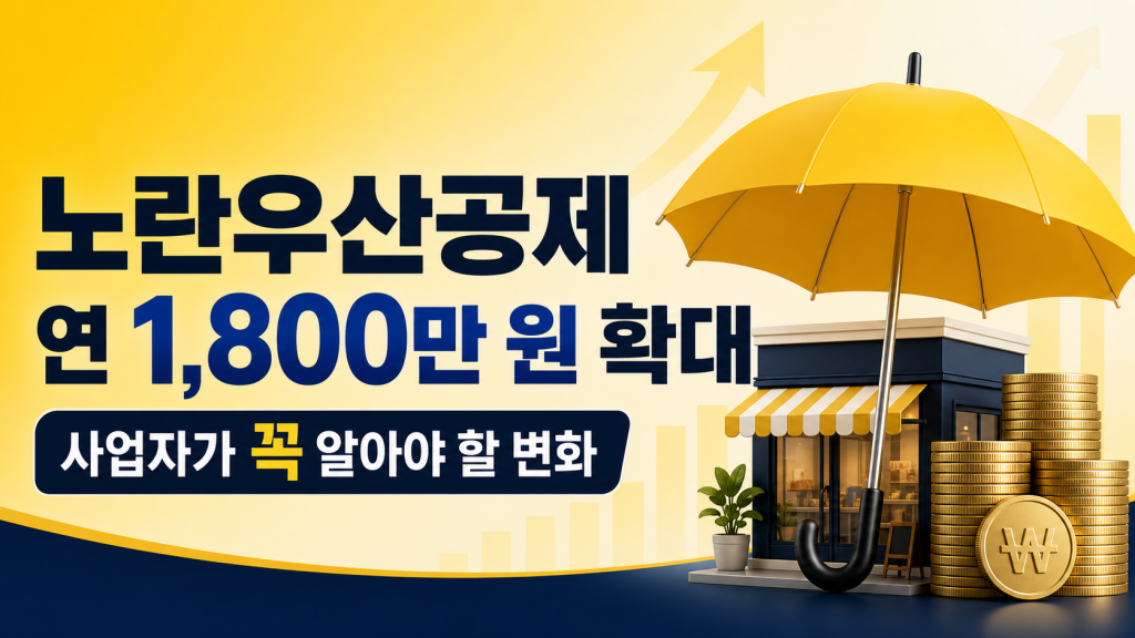 2026 노란우산공제 연간 납입한도 1800만원 확대 내용