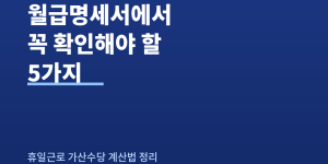 제헌절 출근했다면 월급명세서에서 확인해야할 내용