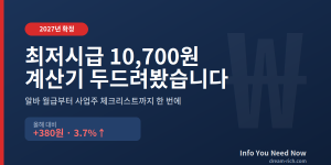 2027년도 최저시급 확정 안내